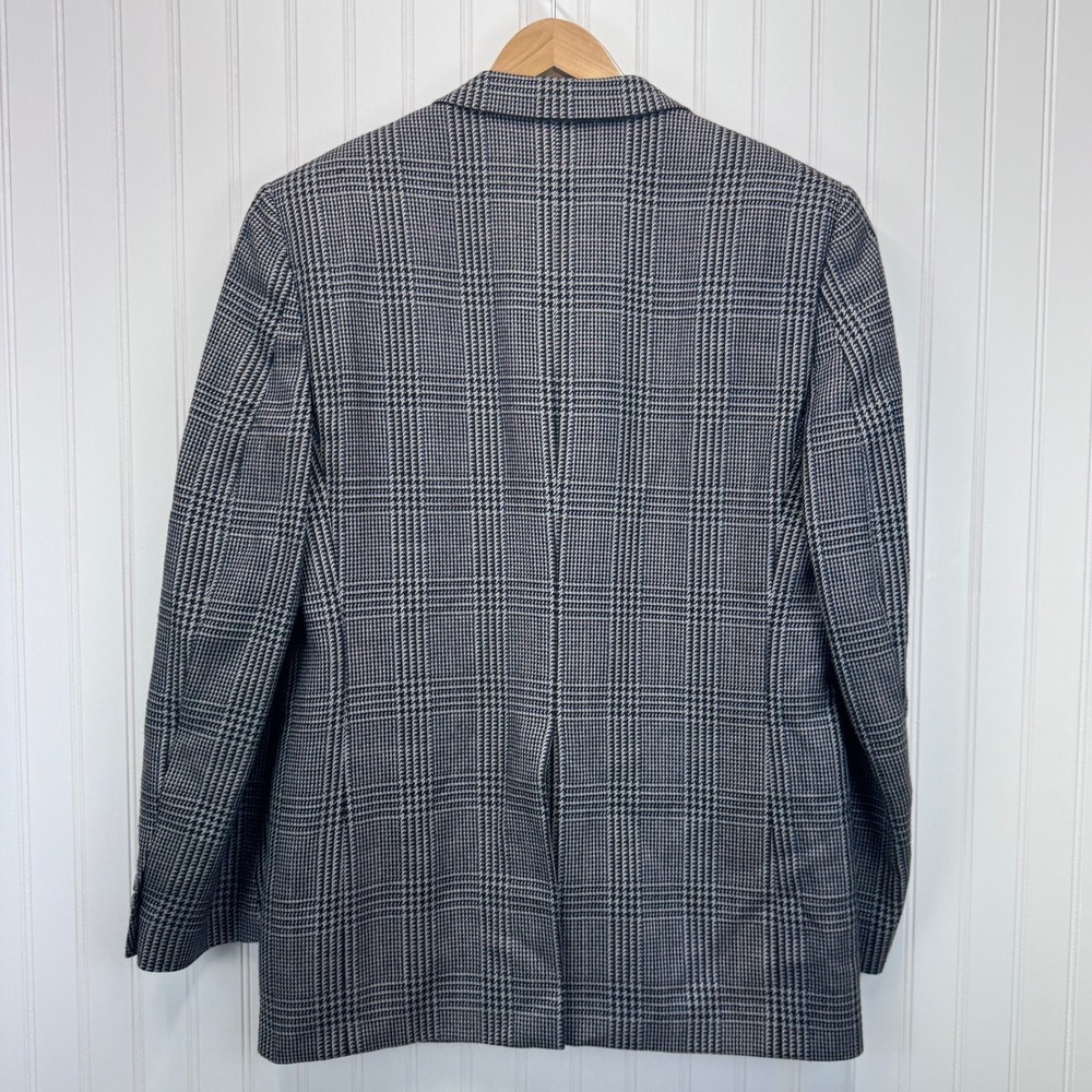 Burberrys Blazer Men 44L Grey Glen Plaid Sport Coat Vintage Dark Academia Luxury - Picture 2 of 16